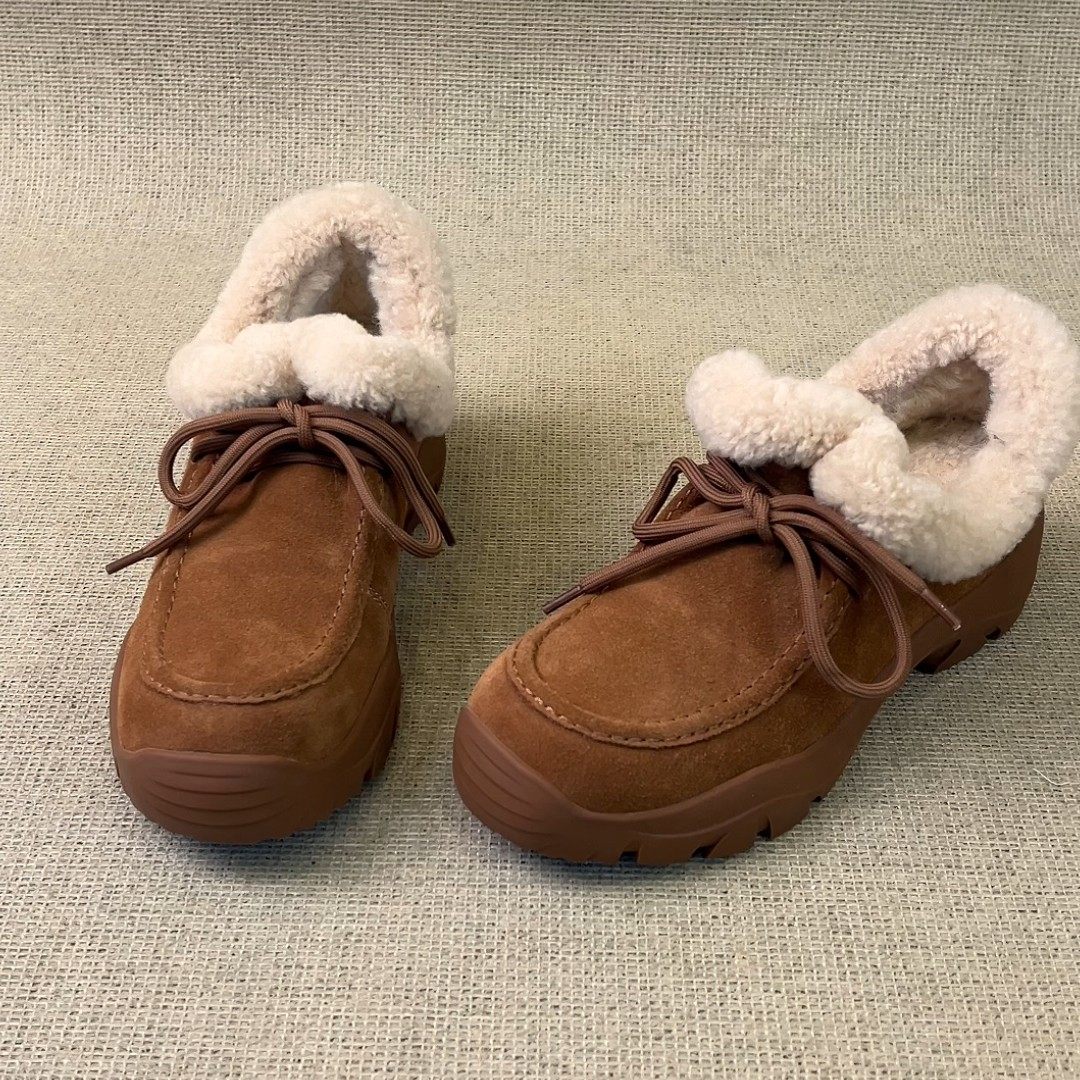 小众休闲舒适圆头系带乐福鞋女2026秋冬复古百搭轻便厚底毛毛单鞋,女鞋,棉鞋,淘宝优惠券,粉丝福利购,淘宝优惠卷