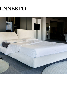 意式极简布艺床现代简约花瓣床设计师调节床头edra主卧软包双人床