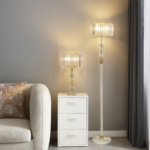 轻奢风落地灯水晶浪漫温馨