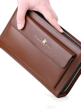 手包男真皮2024新款大容量多卡位卡包商务钱包男士手拿包英皇保罗