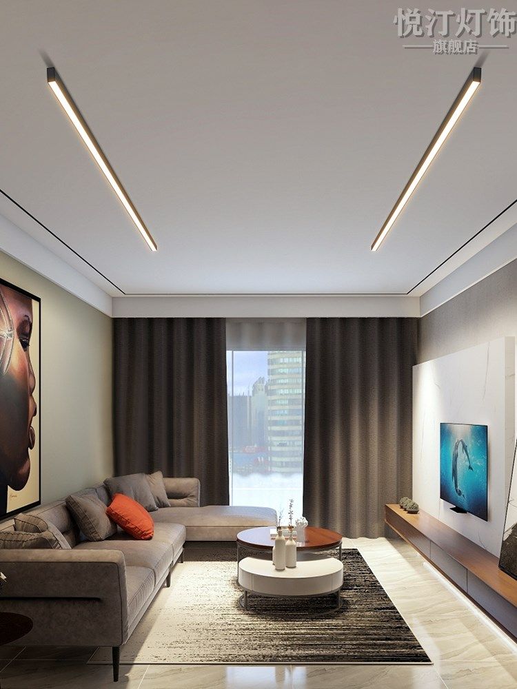 明装衣帽间吸顶灯无主灯客厅照明led长条阳台走廊线性过道线条灯