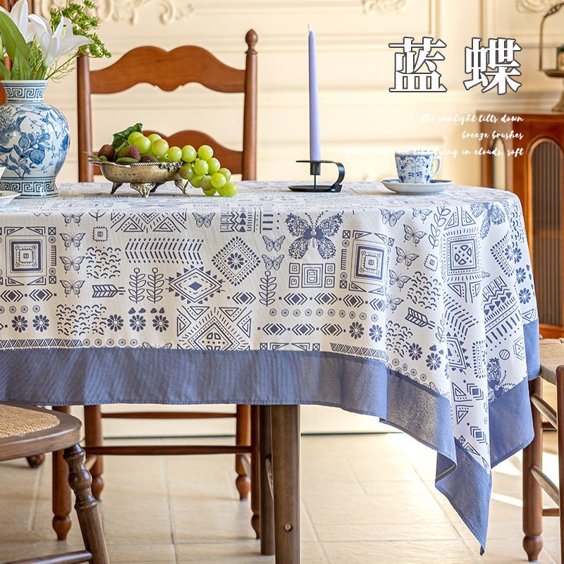 速发防滑新款珍珠纱餐桌台布家用长方形茶几巾带花边防尘装饰桌布