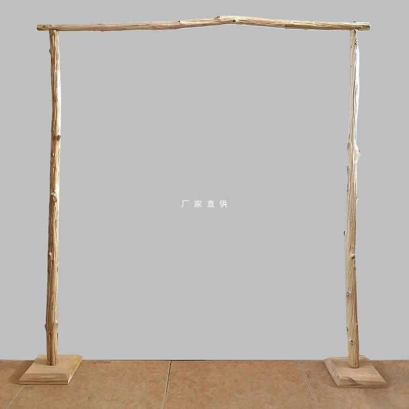速发森系道礼原木拱门花架实木陈影婚具落地摄列架挂衣杆婚庆