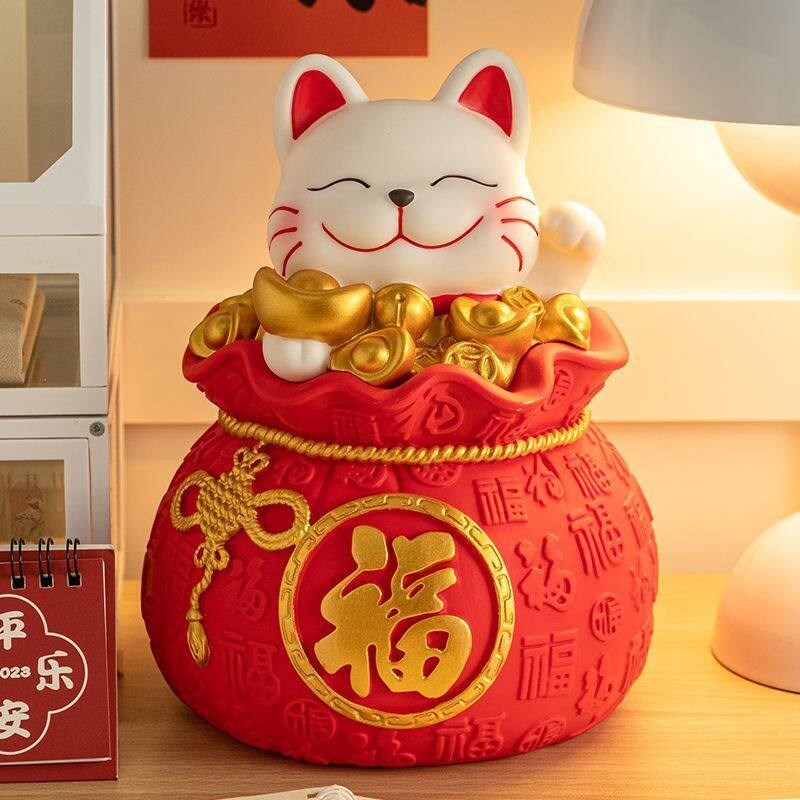 速发招财猫防摔存钱罐大人用成年人可存可取免砸款大容量存钱筒摆