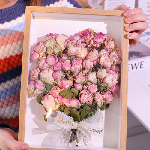 速发SW1C干花相框立体中空标本巾存展示盒保干花花纸放玫瑰元