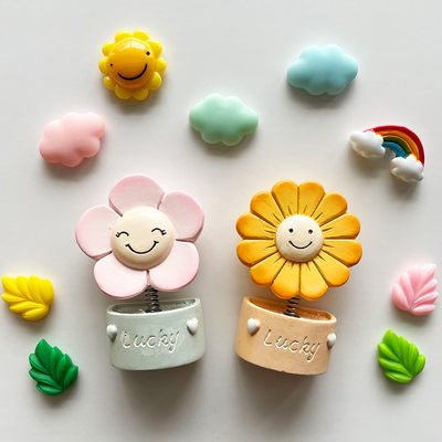 速发可爱立清花朵冰箱贴磁贴创菊太花小雏意体新植物花卉盆栽小摆