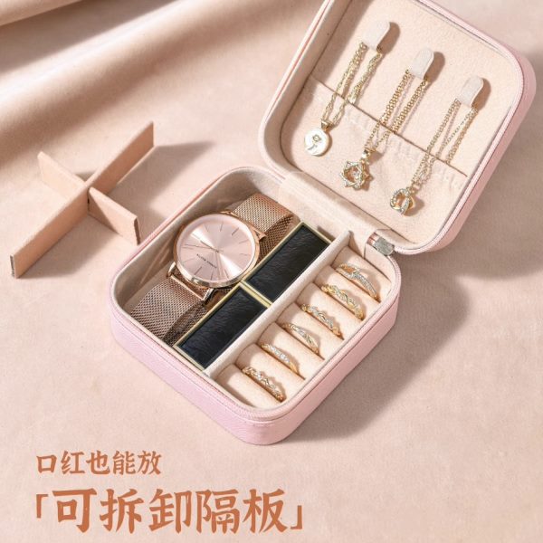 便携首饰收纳盒2023新款迷你精致耳钉耳环手饰品项链戒指随时携带