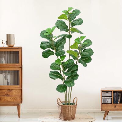 仿真琴叶榕大型室内客厅电视柜落地摆件装饰仿生绿植造景盆栽假树