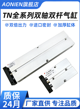 双轴双杆气缸小型气动长行程TN10/16/20/25/32x200/250/300/500-S