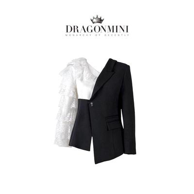 DRAGONMINI FW24 甜蜜游乐园系列-黑白魔术师不对称设计西服高级