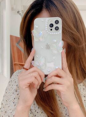 韩风仙女蝴蝶适用iPhone13 14pro手机壳苹果12 xsmax保护套78plus