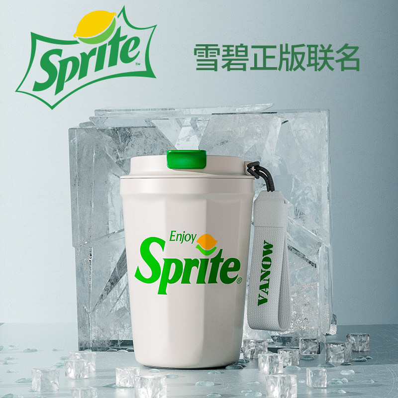 英国vanow雪碧联名咖啡保温杯高颜值女学生便携保冷男随行水杯子