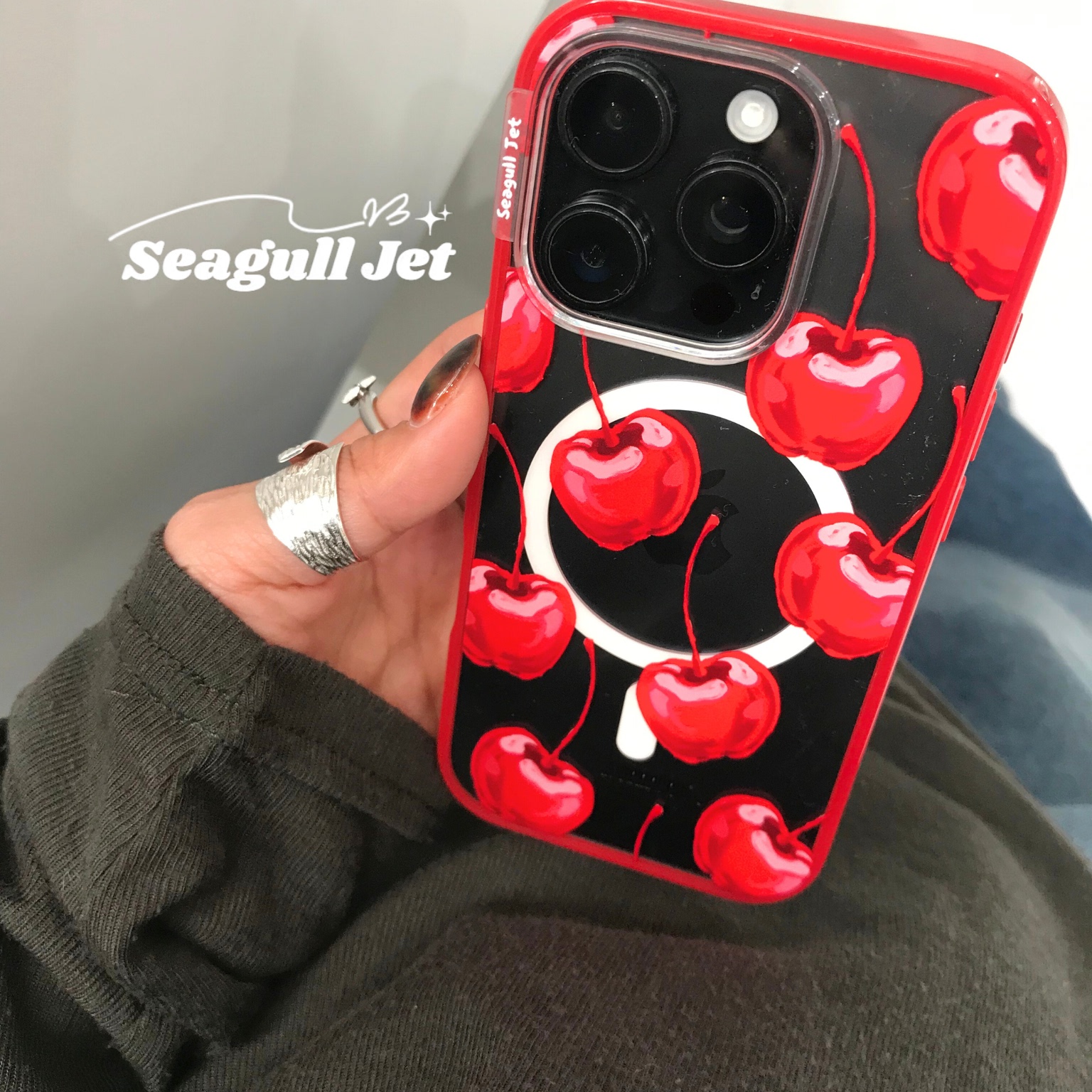 海鸥星球原创樱桃磁吸手机壳