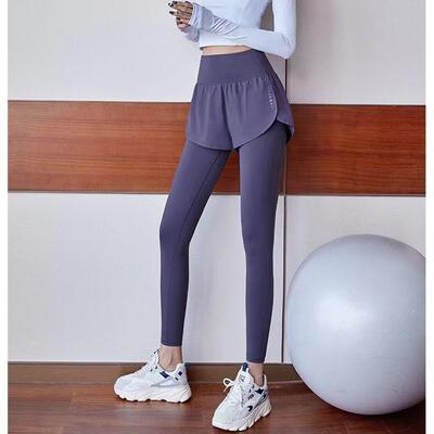 裤带ZLU跑步套装女晨跑超轻裤夏薄瑜伽步夏天薄款天跑套装高腰假