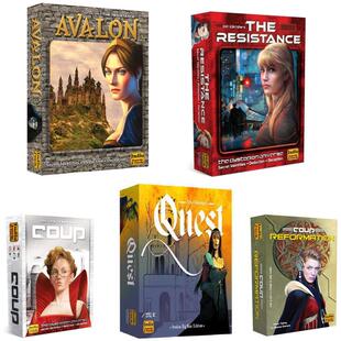 英文AVALON COUP政变THE RESISTANCE抵抗组织Quest 桌游卡牌