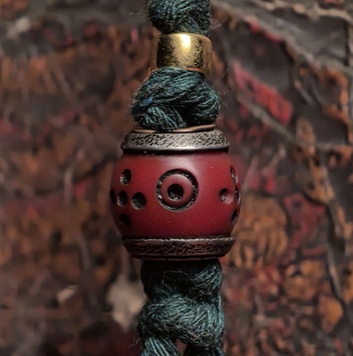 藏地修持【老红料咒点侧挂佛珠法器】藏民老佛珠上拆下来颂念之物