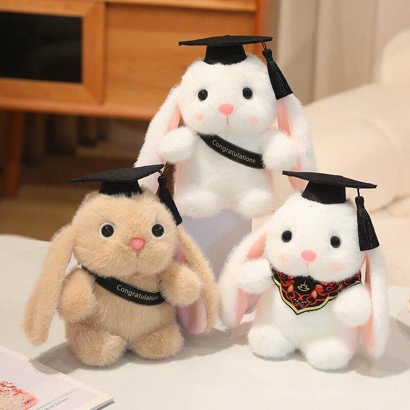 毕业纪念品博士小兔子公仔毛绒玩偶兔子娃娃幼儿园送全班学生礼物