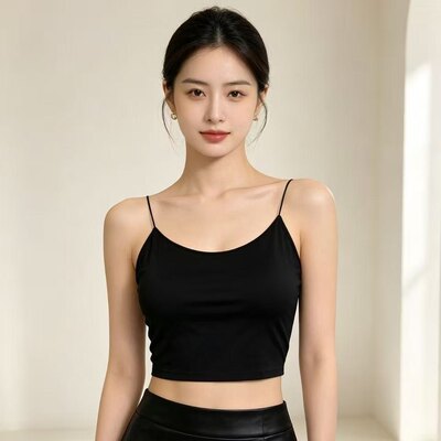 黑色交叉美背无钢圈聚拢文胸