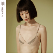 FAN新款 女士无痕聚拢舒适文胸女无钢圈拼色小胸内衣薄光面胸罩