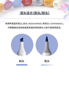 手绘设计动漫专用学生软头彩色 日本Copic马克笔 Sketch系列单支