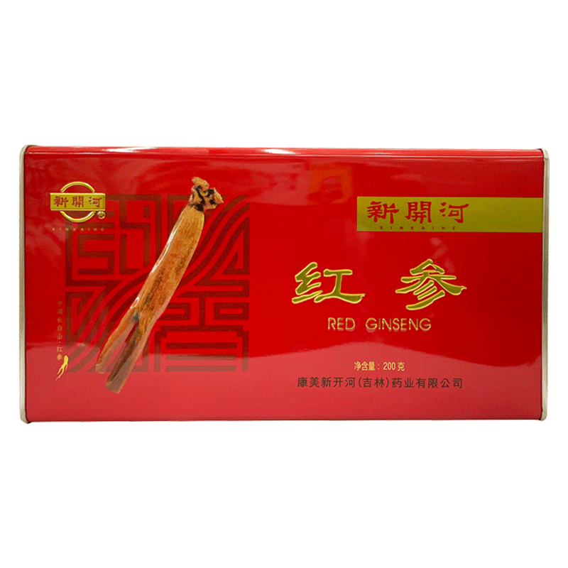 广药采芝林正品康美新开河无加糖红参6年根整支吉林长白山可切片