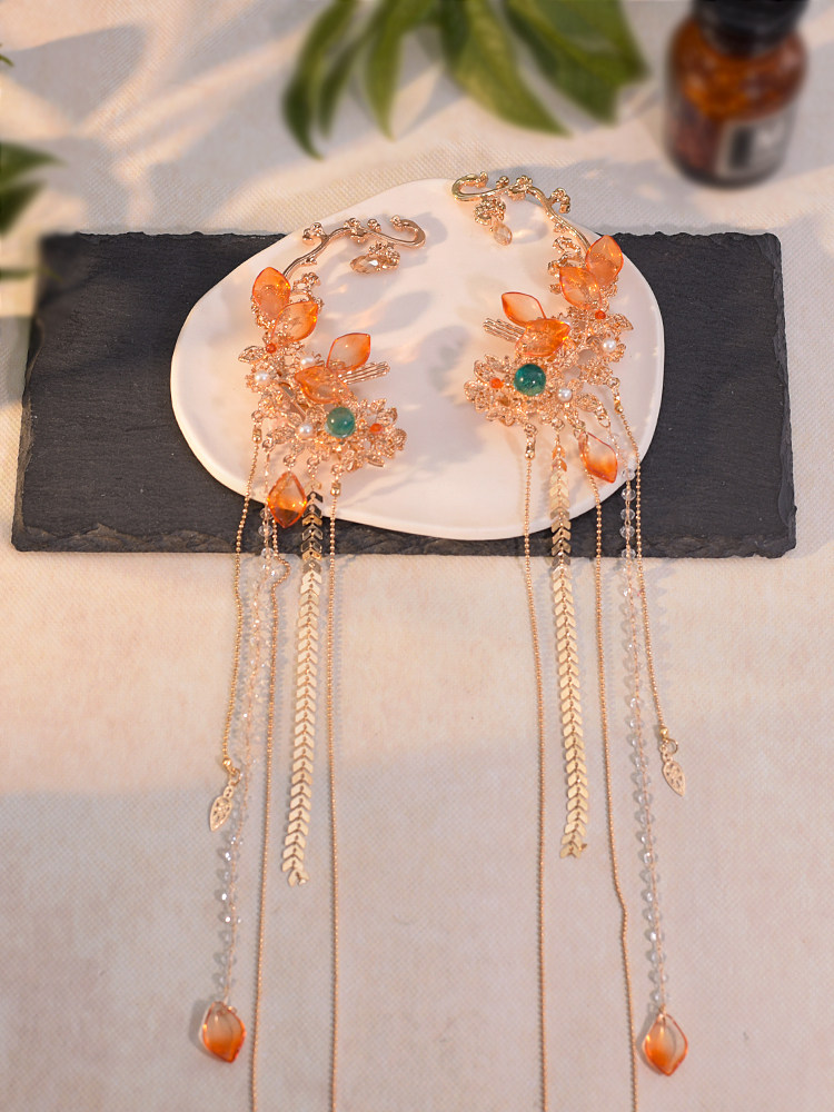 原创王者荣耀大乔衍生款沧海流苏吊坠发饰发夹古风发饰品镶嵌头饰