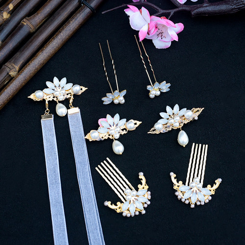 清新后压飘带古风超仙流苏发饰