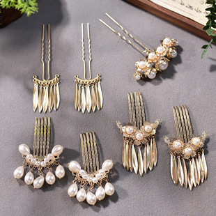 唐宋朝古装饰品全套复古明制发梳发簪镀金步摇发夹富贵宫廷风饰品