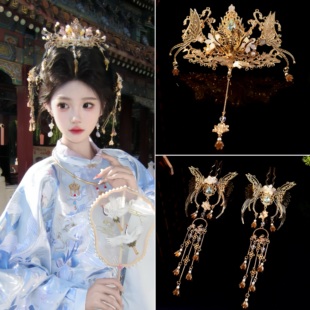 古风原创流苏明制发饰汉服敦煌头饰发簪宫廷仙气仙侠配饰百搭发冠