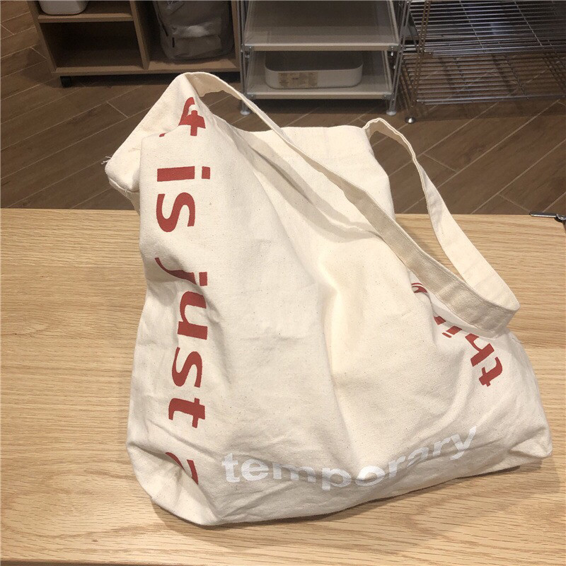 韩国大容量单肩包原宿简约学生帆布袋手提购物袋大包通用款女包棉
