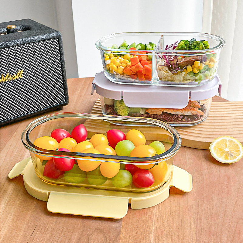 分隔保鲜盒可微波炉加热玻璃饭盒