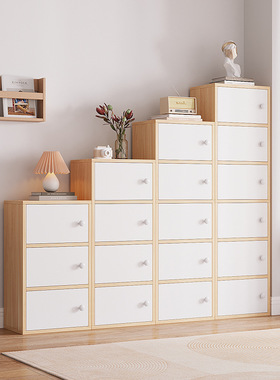 定制带门组合书柜窄立柜靠墙柜子高窄柜小房子收纳柜置物立柜多层