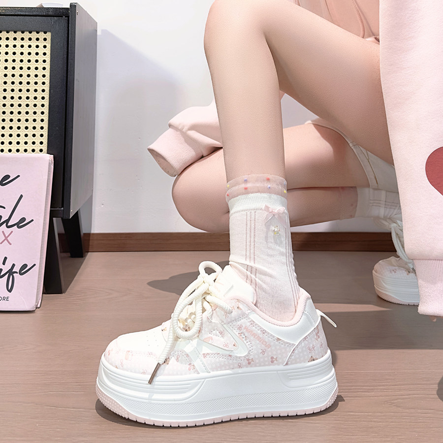 回力樱花粉松糕底小白鞋女2026新款厚底甜妹休闲鞋百搭韩版板鞋女,女鞋,休闲板鞋,淘宝优惠券,粉丝福利购,淘宝优惠卷