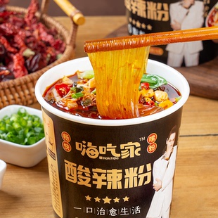 张顺心嗨吃家大嗨酸辣粉香菜酸辣粉桶装速食冲泡粉免煮多口味可选
