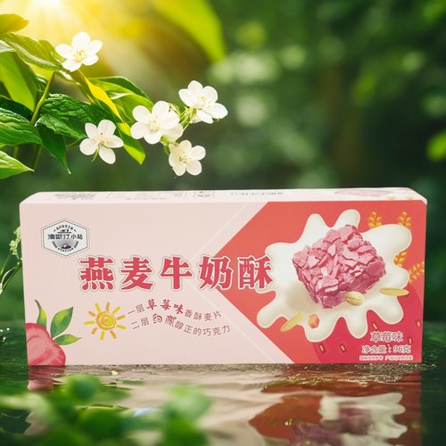 澳斯汀燕麦牛奶酥巧克力酥独立小包装酥脆草莓味营养麦片饼干零食