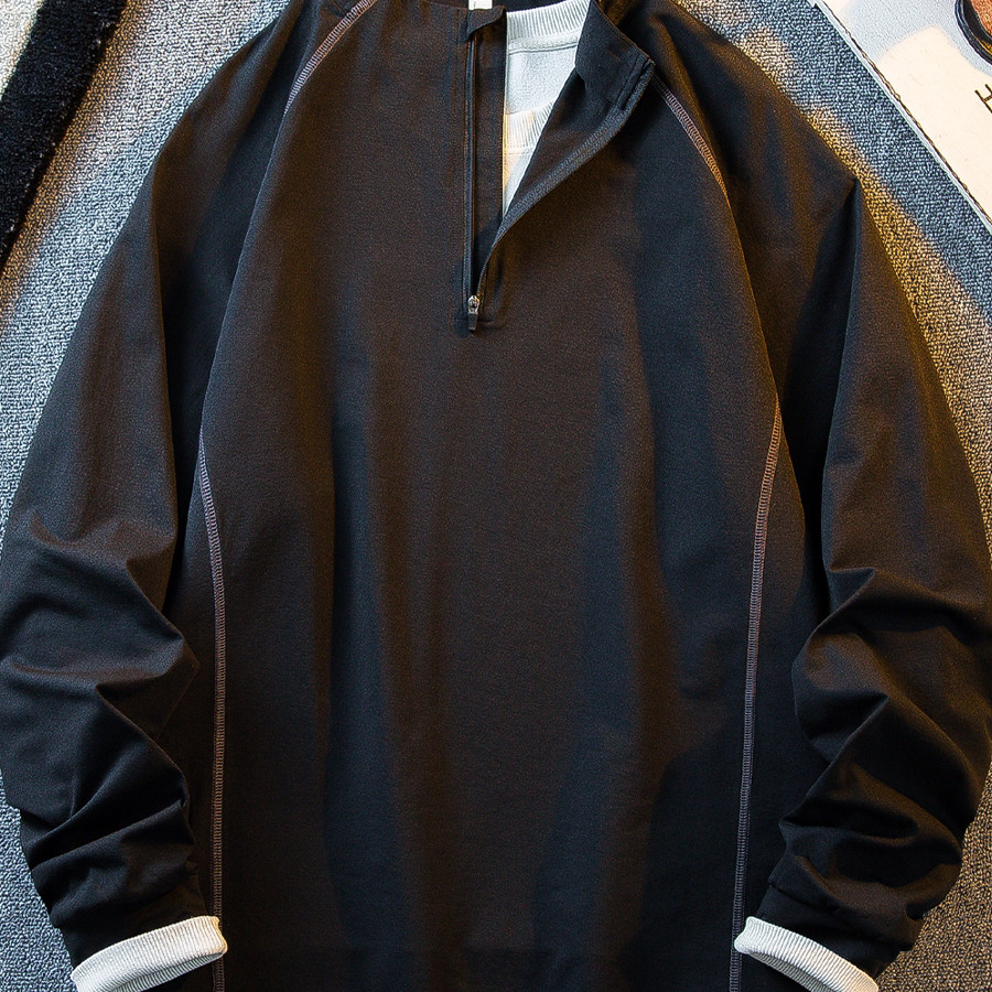 半拉链速干皮肤衣男户外长袖T恤