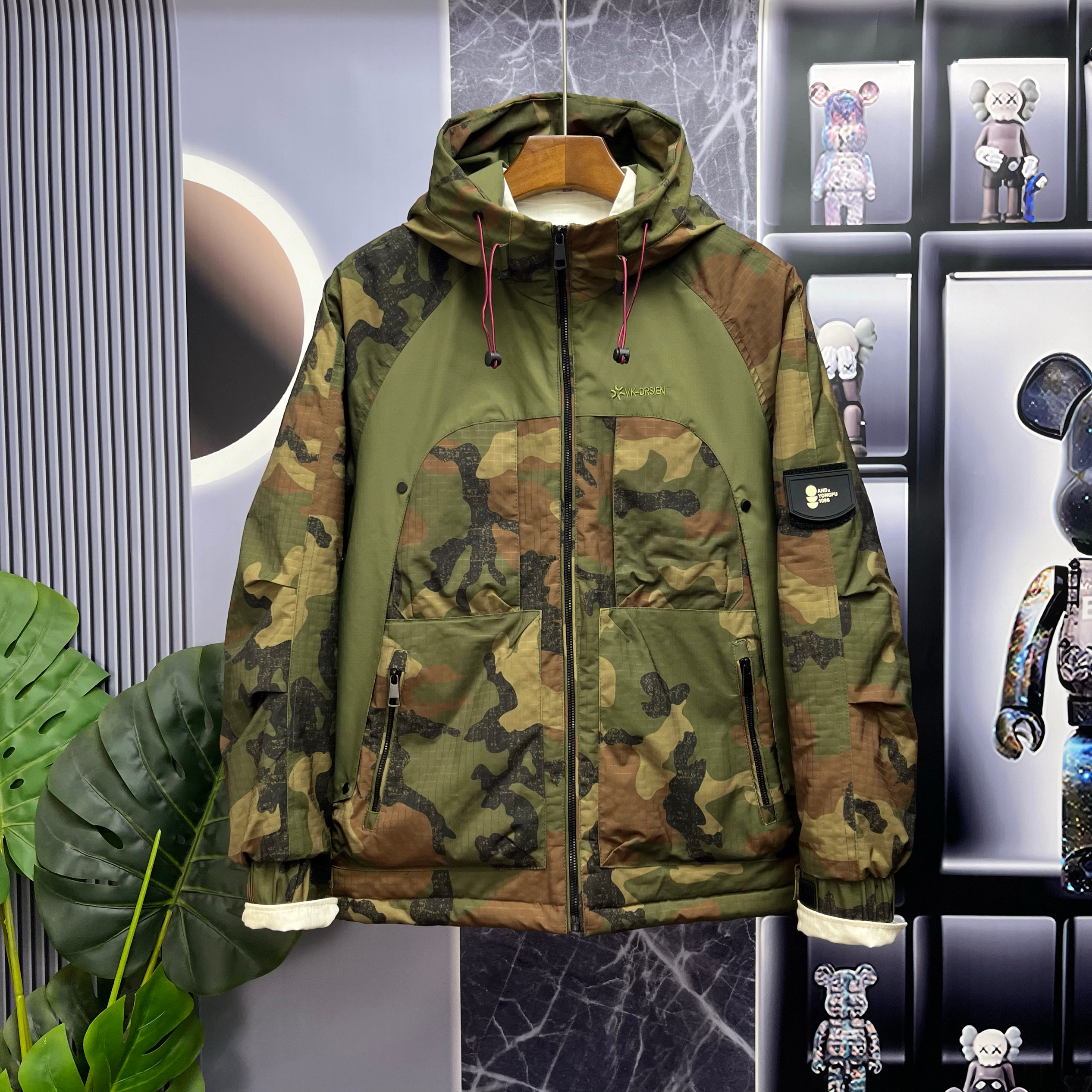 2025冬季新款迷彩棉服男士连帽