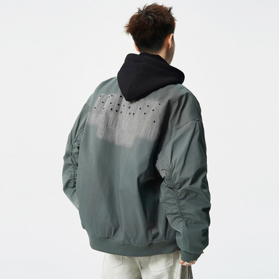 【香港·尊荣定制】绿色可拆卸连帽羽绒服男款冬季保暖短款棉衣