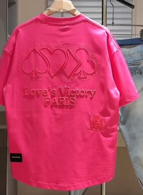 【香港BHAK&男装设计】2025夏季潮牌刺绣圆领ins短袖上衣痞帅时尚