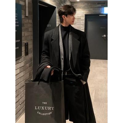 高级感谢尔比毛呢大衣男士