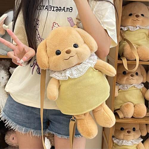 小鼻嘎双肩包森贝儿贵宾犬玩偶书包可爱卡通公仔小背包送女友礼物