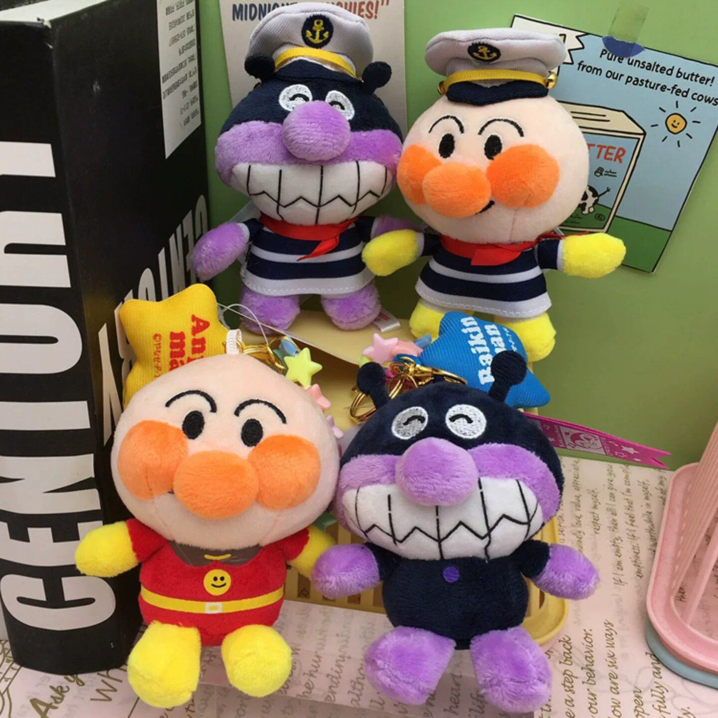 面包超人毛绒玩偶包包挂件钥匙扣细菌小子玩具公仔挂饰布娃娃动画