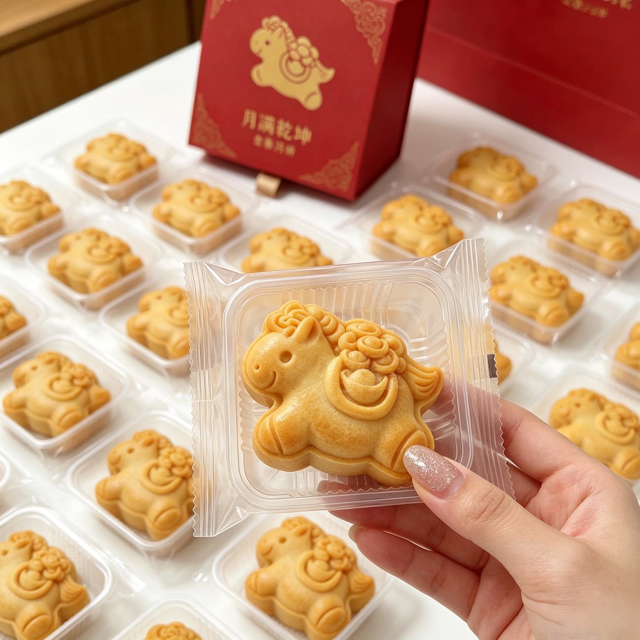 小马月饼模具新款2026中秋节家用手压式烘焙做冰皮流心点心模型