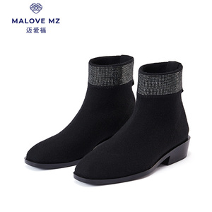 秋冬瘦瘦靴粗跟女鞋MALOVEMZ