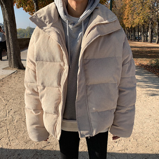 2025灯芯绒棉衣冬天男式外套加厚潮流面包服宽松立领韩版棉袄纯色