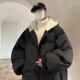 oversize棉服男冬季 潮牌高中生宽松外套 加绒加厚面包棉服2025新款