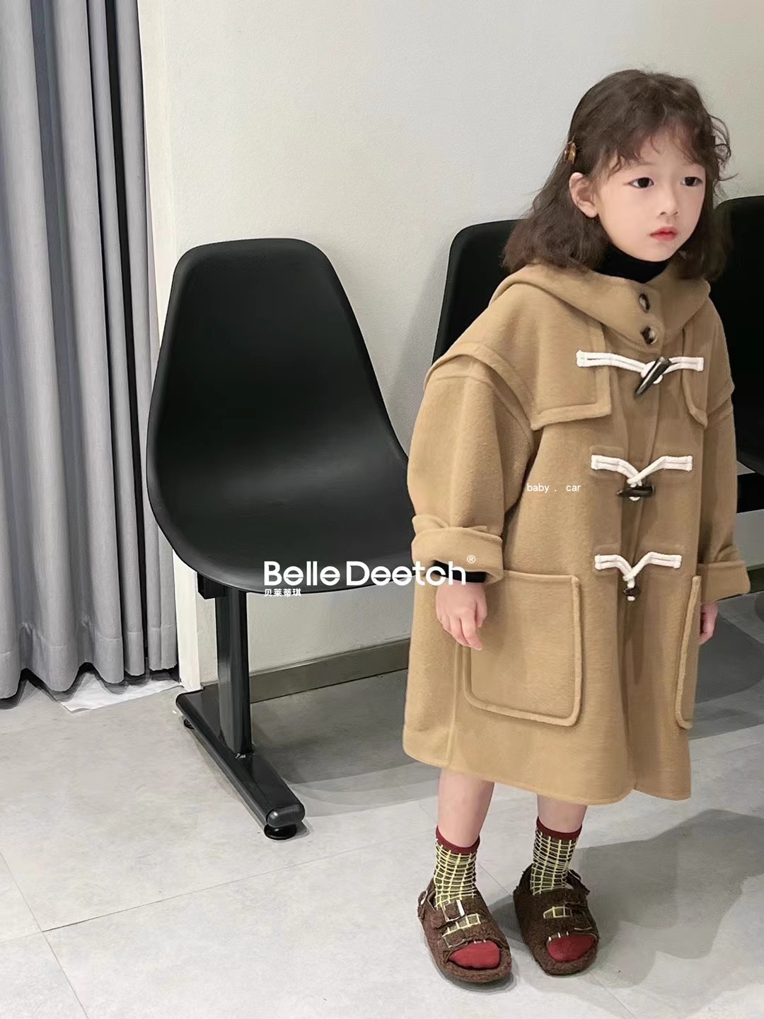 特价BORA波拉男女童羊绒大衣2023冬韩国童装韩版中大童呢子外套亲