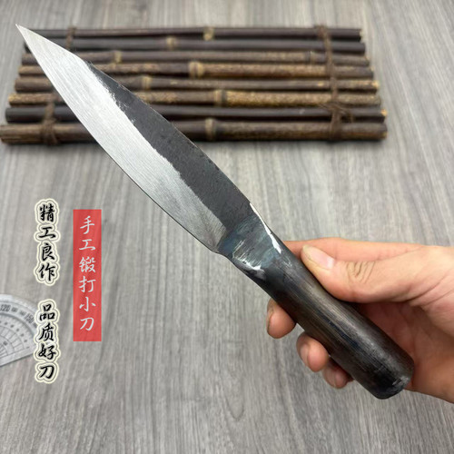 手工锻打弹簧钢小尖刀杀鸡刀杀鸭刀撬生蚝工具杀猪杀羊狗刀户外矛