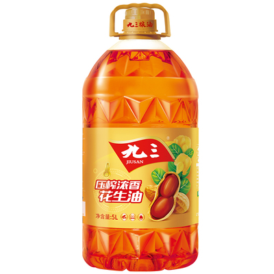九三压榨浓香花生油5L/桶一级食用油炒菜烹饪家庭装