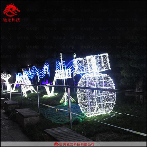 乐器LED造型摆件美陈竖琴亮化光雕灯光节造型定制